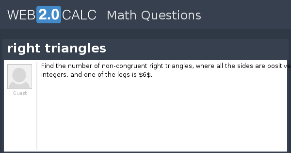 View question - right triangles