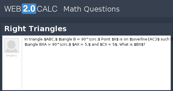 View question - Right Triangles