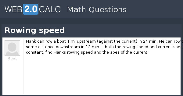 View question Rowing speed