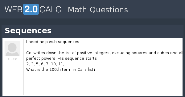 View question - Sequences