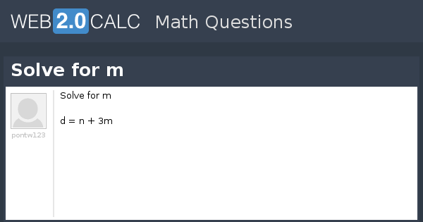 view-question-solve-for-m