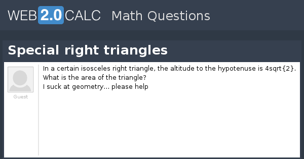 Special Right Triangles - Formulas, Examples, FAQs