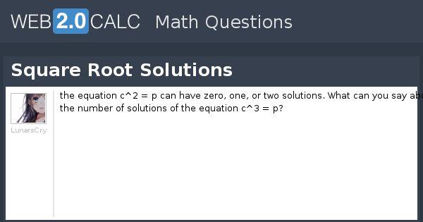 View question - Square Root Solutions