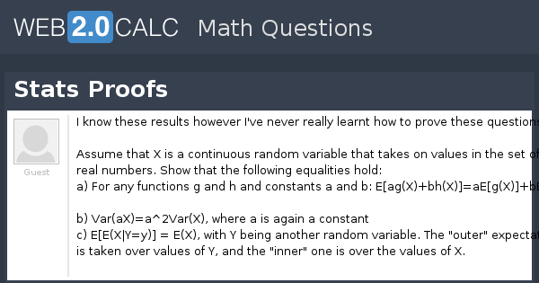 View Question Stats Proofs