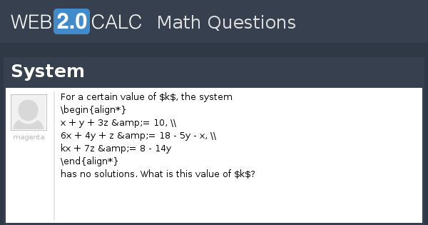 View question - System