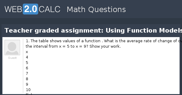 graded assignment unit test part 2 using function models