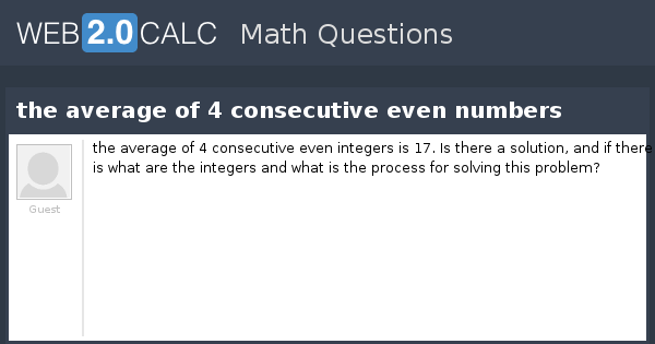consecutive numbers help