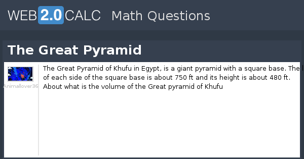 View question - The Great Pyramid