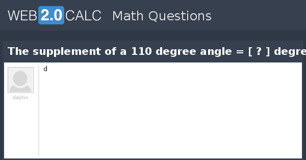 110 degree angle