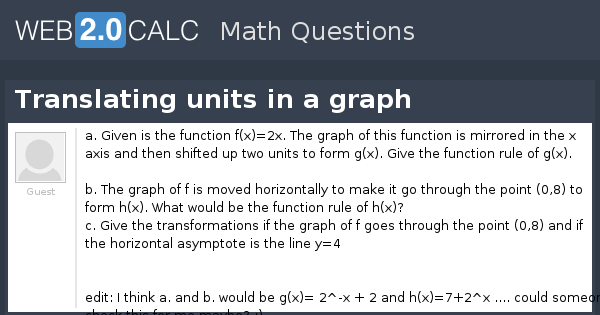 View Question Translating Units In A Graph