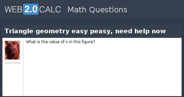 View question - Triangle geometry easy peasy, need help now