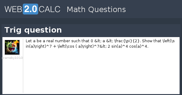 View Question Trig Question