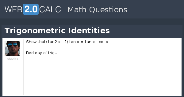 View Question Trigonometric Identities
