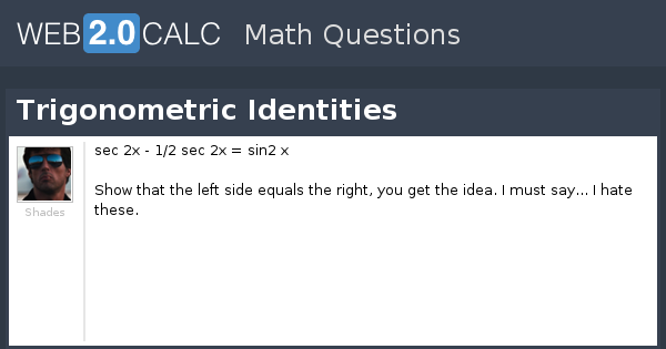 View Question Trigonometric Identities