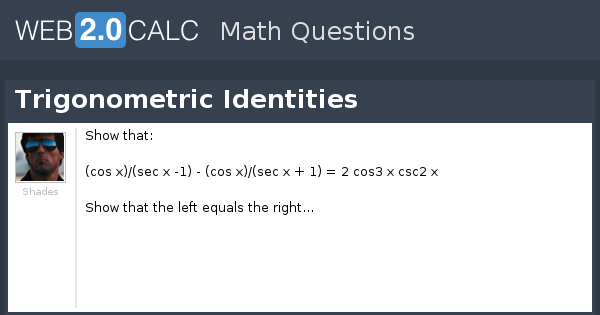 View Question Trigonometric Identities