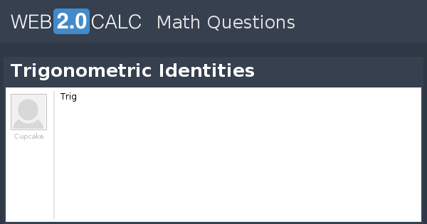 View Question Trigonometric Identities