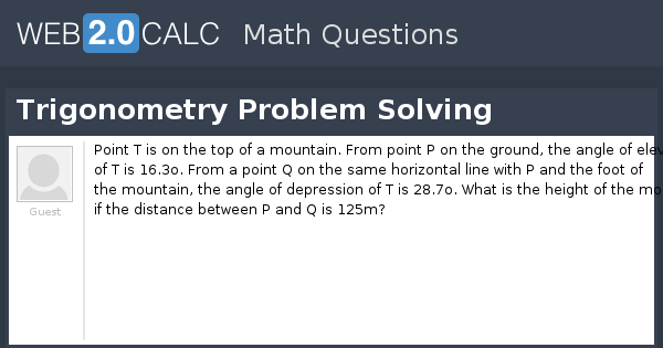 View question - Trigonometry Problem Solving