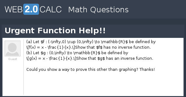 View question - Urgent Function Help!!