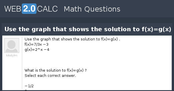 View Question Use The Graph That Shows The Solution To F X G X