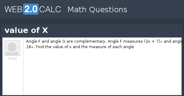 View question - value of X