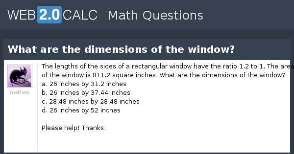 View question - What are the dimensions of the window?