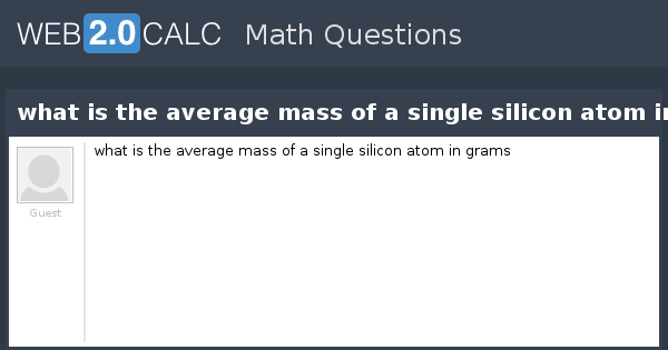 silicon average atomic mass