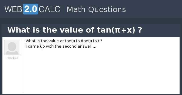 View Question What Is The Value Of Tan P X