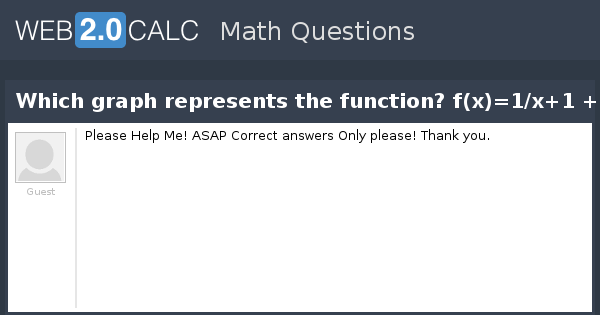 View Question Which Graph Represents The Function F X 1 X 1 2