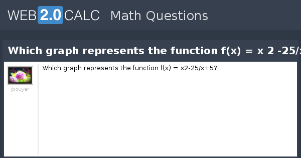 View Question Which Graph Represents The Function F X X 2 25 X 5