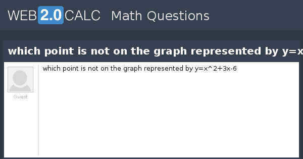 View Question Which Point Is Not On The Graph Represented By Y X 2 3x 6