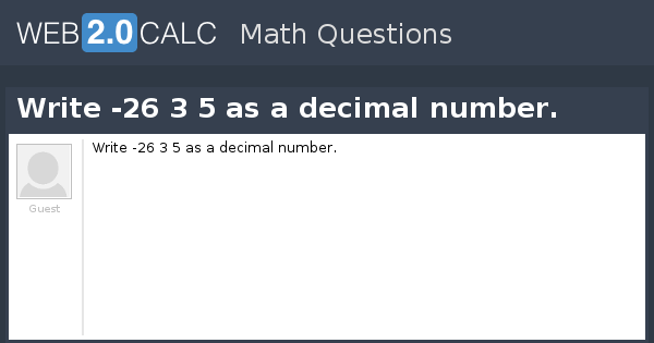 Write 26/9 as a decimal