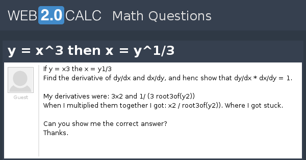 View Question Y X 3 Then X Y 1 3