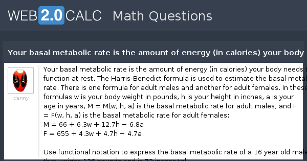 harris benedict calorie calculator